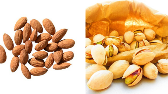 almonds vs pistachios